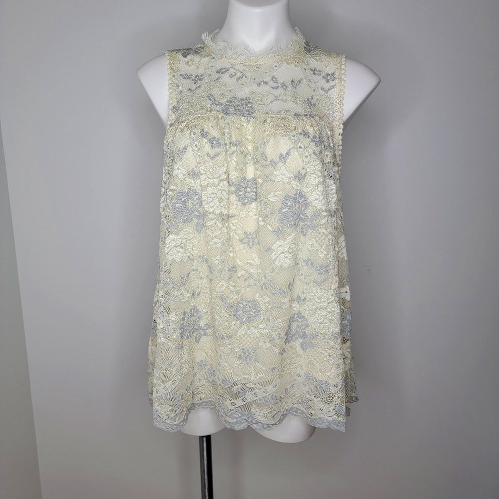 Taylor & Sage Sleeveless Lace Baby Doll Top - Size Large